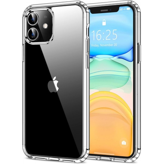 HOOMIL Case for iPhone 11 6.1-Inch, Non-Yellowing, Drop Protection, Anti-Scratch Transparent Hard Back Phone Cover - Crystal Clear