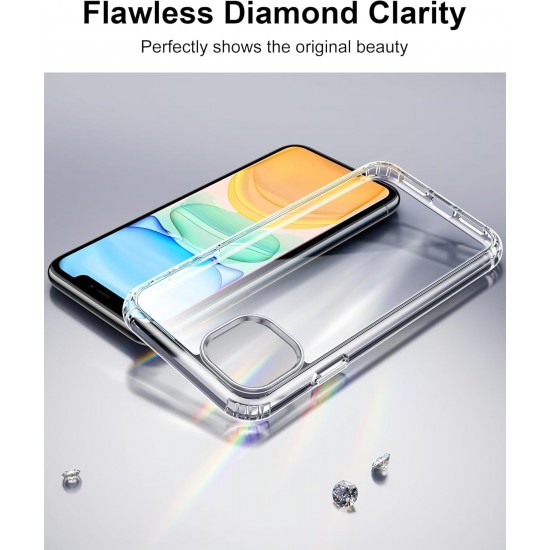 HOOMIL Case for iPhone 11 6.1-Inch, Non-Yellowing, Drop Protection, Anti-Scratch Transparent Hard Back Phone Cover - Crystal Clear