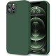 HOOMIL Case for iPhone 12 and iPhone 12 Pro 6.1-Inch, Silky-Soft Touch Silicone, Drop Protection, Anti-Scratch, Shockproof Phone Cover (Soft Microfiber Lining) - Green